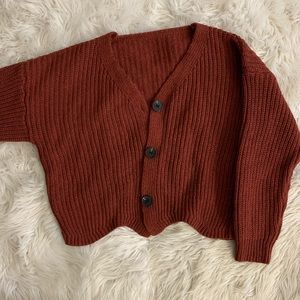 SHEIN rust cardigan